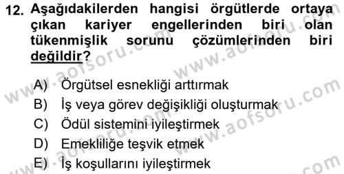 Performans ve Kariyer Yönetimi Dersi 2016 - 2017 Yılı (Final) Dönem Sonu Sınav Soruları 12. Soru