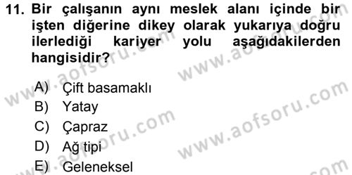 Performans ve Kariyer Yönetimi Dersi 2017 - 2018 Yılı 3 Ders Sınav Soruları 11. Soru