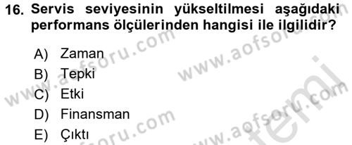 Performans ve Kariyer Yönetimi Dersi 2017 - 2018 Yılı (Vize) Ara Sınav Soruları 16. Soru