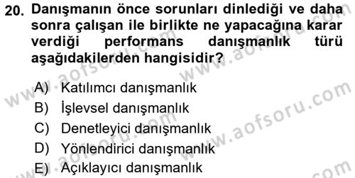Performans ve Kariyer Yönetimi Dersi 2017 - 2018 Yılı (Vize) Ara Sınav Soruları 20. Soru