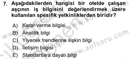 Performans ve Kariyer Yönetimi Dersi 2017 - 2018 Yılı (Vize) Ara Sınav Soruları 7. Soru
