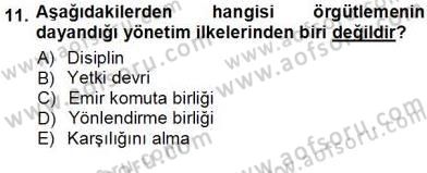 Yiyecek İçecek Yönetimi Dersi 2012 - 2013 Yılı (Vize) Ara Sınav Soruları 11. Soru