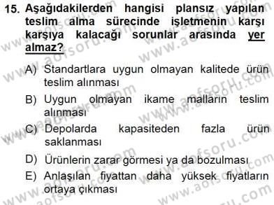 Yiyecek İçecek Yönetimi Dersi 2012 - 2013 Yılı (Final) Dönem Sonu Sınav Soruları 15. Soru