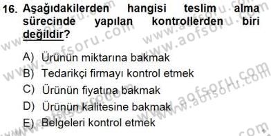 Yiyecek İçecek Yönetimi Dersi 2012 - 2013 Yılı (Final) Dönem Sonu Sınav Soruları 16. Soru