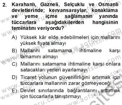 Yiyecek İçecek Yönetimi Dersi 2013 - 2014 Yılı (Vize) Ara Sınav Soruları 2. Soru