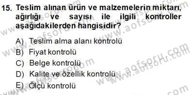 Yiyecek İçecek Yönetimi Dersi 2013 - 2014 Yılı (Final) Dönem Sonu Sınav Soruları 15. Soru