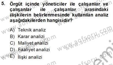 Yiyecek İçecek Yönetimi Dersi 2013 - 2014 Yılı (Final) Dönem Sonu Sınav Soruları 5. Soru