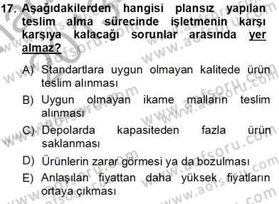 Yiyecek İçecek Yönetimi Dersi 2013 - 2014 Yılı Tek Ders Sınav Soruları 17. Soru