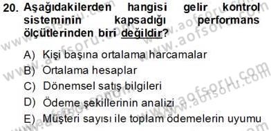 Yiyecek İçecek Yönetimi Dersi 2013 - 2014 Yılı Tek Ders Sınav Soruları 20. Soru