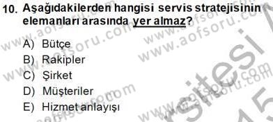 Yiyecek İçecek Yönetimi Dersi 2014 - 2015 Yılı (Vize) Ara Sınav Soruları 10. Soru