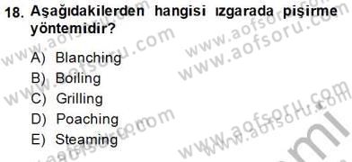 Yiyecek İçecek Yönetimi Dersi 2014 - 2015 Yılı (Vize) Ara Sınav Soruları 18. Soru