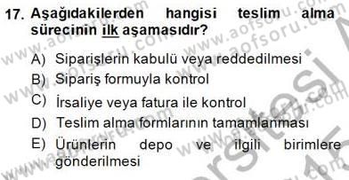 Yiyecek İçecek Yönetimi Dersi 2014 - 2015 Yılı (Final) Dönem Sonu Sınav Soruları 17. Soru