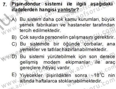 Yiyecek İçecek Yönetimi Dersi 2014 - 2015 Yılı (Final) Dönem Sonu Sınav Soruları 7. Soru