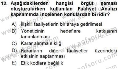 Yiyecek İçecek Yönetimi Dersi Ara Sınavı Deneme Sınav Soruları 12. Soru