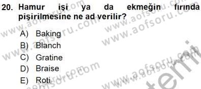 Yiyecek İçecek Yönetimi Dersi Ara Sınavı Deneme Sınav Soruları 20. Soru
