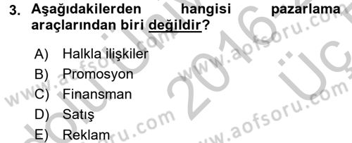 Yiyecek İçecek Yönetimi Dersi 2016 - 2017 Yılı 3 Ders Sınav Soruları 3. Soru