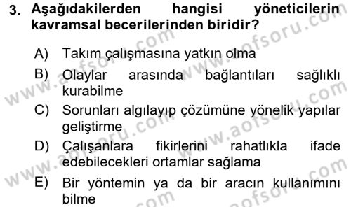 Yiyecek İçecek Yönetimi Dersi 2016 - 2017 Yılı (Final) Dönem Sonu Sınav Soruları 3. Soru