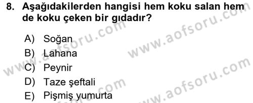 Yiyecek İçecek Yönetimi Dersi 2017 - 2018 Yılı 3 Ders Sınav Soruları 8. Soru
