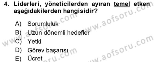 Yiyecek İçecek Yönetimi Dersi 2017 - 2018 Yılı (Final) Dönem Sonu Sınav Soruları 4. Soru