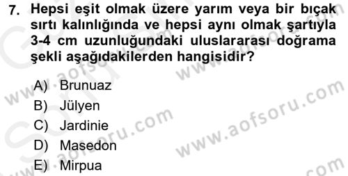 Yiyecek İçecek Yönetimi Dersi 2017 - 2018 Yılı (Final) Dönem Sonu Sınav Soruları 7. Soru