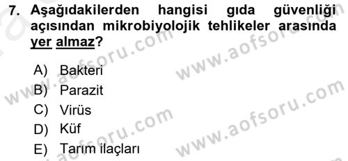 Yiyecek İçecek Yönetimi Dersi 2018 - 2019 Yılı (Vize) Ara Sınav Soruları 7. Soru