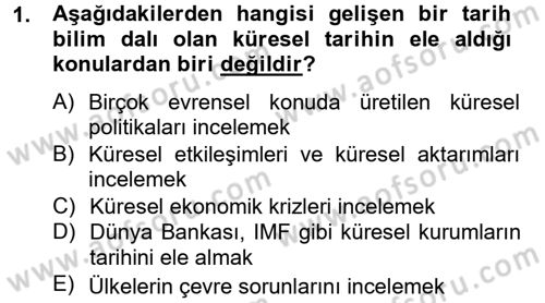 Kültür Tarihi Dersi 2012 - 2013 Yılı (Vize) Ara Sınav Soruları 1. Soru