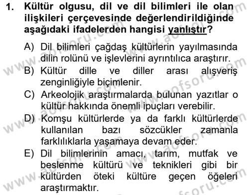Kültür Tarihi Dersi 2012 - 2013 Yılı (Final) Dönem Sonu Sınav Soruları 1. Soru