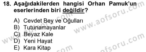 Kültür Tarihi Dersi 2012 - 2013 Yılı (Final) Dönem Sonu Sınav Soruları 18. Soru