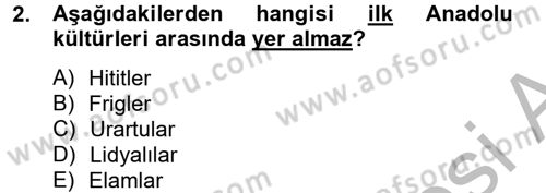 Kültür Tarihi Dersi 2012 - 2013 Yılı (Final) Dönem Sonu Sınav Soruları 2. Soru