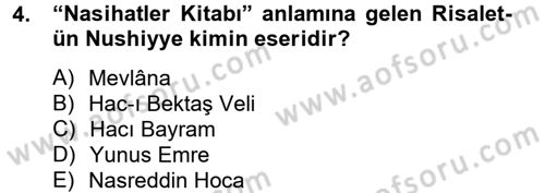 Kültür Tarihi Dersi 2012 - 2013 Yılı (Final) Dönem Sonu Sınav Soruları 4. Soru