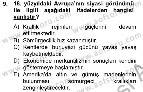 Kültür Tarihi Dersi 2012 - 2013 Yılı (Final) Dönem Sonu Sınav Soruları 9. Soru