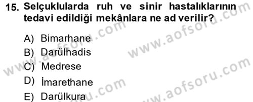 Kültür Tarihi Dersi 2013 - 2014 Yılı (Vize) Ara Sınav Soruları 15. Soru