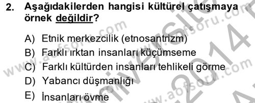 Kültür Tarihi Dersi 2013 - 2014 Yılı (Vize) Ara Sınav Soruları 2. Soru