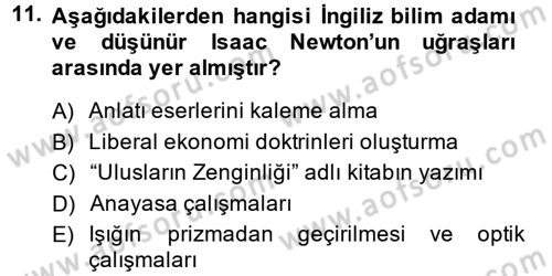 Kültür Tarihi Dersi 2013 - 2014 Yılı (Final) Dönem Sonu Sınav Soruları 11. Soru