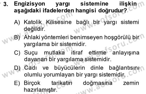 Kültür Tarihi Dersi 2013 - 2014 Yılı (Final) Dönem Sonu Sınav Soruları 3. Soru