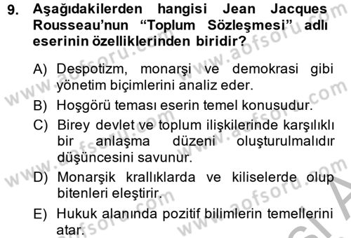 Kültür Tarihi Dersi 2013 - 2014 Yılı (Final) Dönem Sonu Sınav Soruları 9. Soru