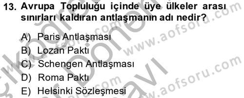 Kültür Tarihi Dersi 2014 - 2015 Yılı (Final) Dönem Sonu Sınav Soruları 13. Soru