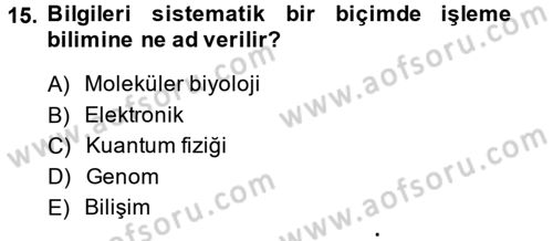 Kültür Tarihi Dersi 2014 - 2015 Yılı (Final) Dönem Sonu Sınav Soruları 15. Soru