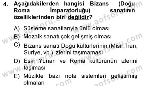 Kültür Tarihi Dersi 2014 - 2015 Yılı (Final) Dönem Sonu Sınav Soruları 4. Soru