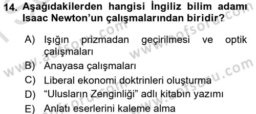 Kültür Tarihi Dersi 2015 - 2016 Yılı (Final) Dönem Sonu Sınav Soruları 14. Soru