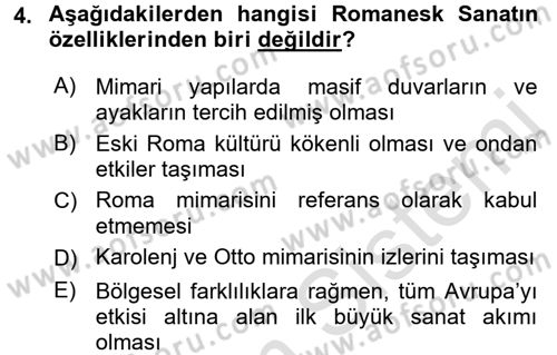 Kültür Tarihi Dersi 2015 - 2016 Yılı (Final) Dönem Sonu Sınav Soruları 4. Soru