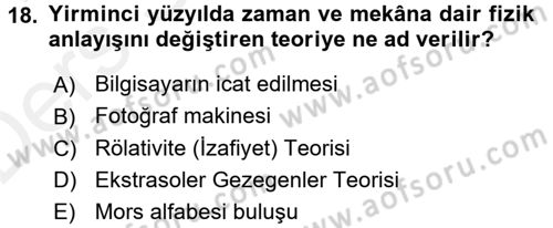 Kültür Tarihi Dersi 2015 - 2016 Yılı Tek Ders Sınav Soruları 18. Soru