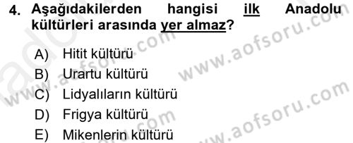 Kültür Tarihi Dersi 2015 - 2016 Yılı Tek Ders Sınav Soruları 4. Soru