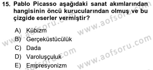 Kültür Tarihi Dersi 2016 - 2017 Yılı 3 Ders Sınav Soruları 15. Soru