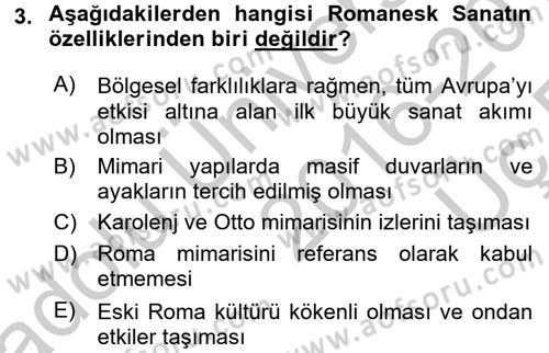 Kültür Tarihi Dersi 2016 - 2017 Yılı 3 Ders Sınav Soruları 3. Soru