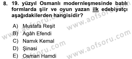Kültür Tarihi Dersi 2016 - 2017 Yılı 3 Ders Sınav Soruları 8. Soru