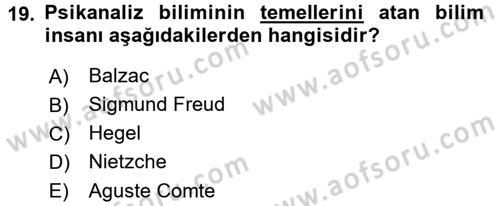 Kültür Tarihi Dersi 2016 - 2017 Yılı (Final) Dönem Sonu Sınav Soruları 19. Soru