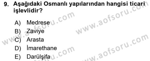 Kültür Tarihi Dersi 2016 - 2017 Yılı (Final) Dönem Sonu Sınav Soruları 9. Soru
