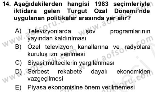 Kültür Tarihi Dersi 2017 - 2018 Yılı 3 Ders Sınav Soruları 14. Soru