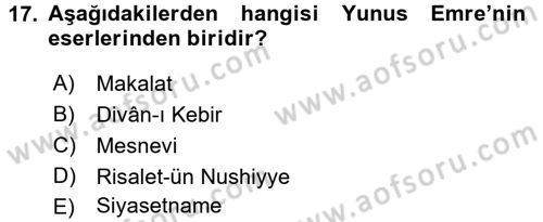 Kültür Tarihi Dersi 2017 - 2018 Yılı 3 Ders Sınav Soruları 17. Soru